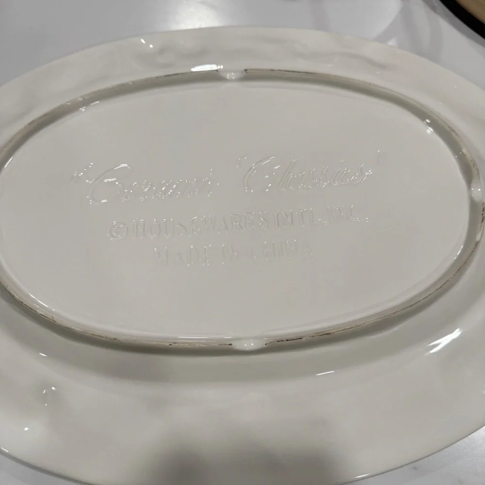 Vintage Harvest Ceramic Stoneware Turkey Platter